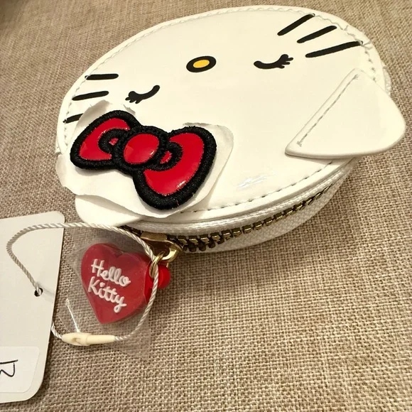 Hello Kitty White Coin Purse with Red Bow - Picture 3 of 4